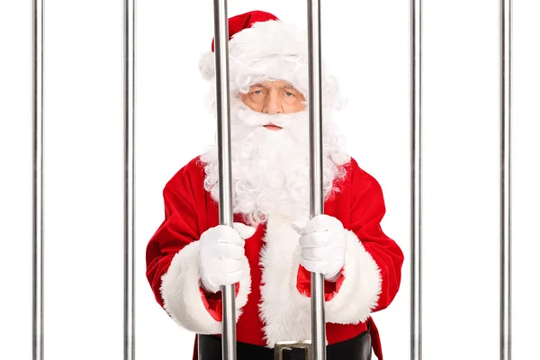圣诞老人在监牢里站 — 图库照片