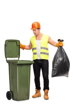 Çöp toplama erkek atık toplayıcı  