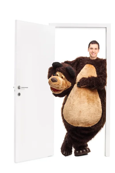 Man in a bear costume — Stockfoto