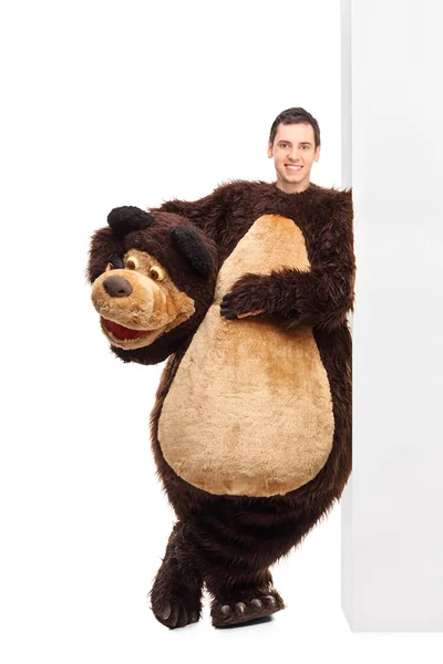 Man in a bear costume — Zdjęcie stockowe