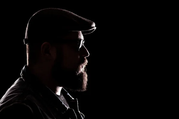 Hipster with thick beard and a beret — Stock Photo, Image