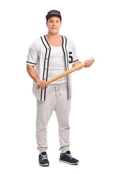 Baseballspelare har en fladdermus — Stockfoto