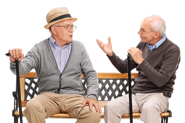 Two old friends having a conversation — Stock Photo, Image