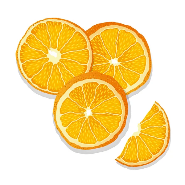 Image Vectorielle Dessin Isolé Oranges Sur Fond Blanc Ambiance Nouvel — Image vectorielle