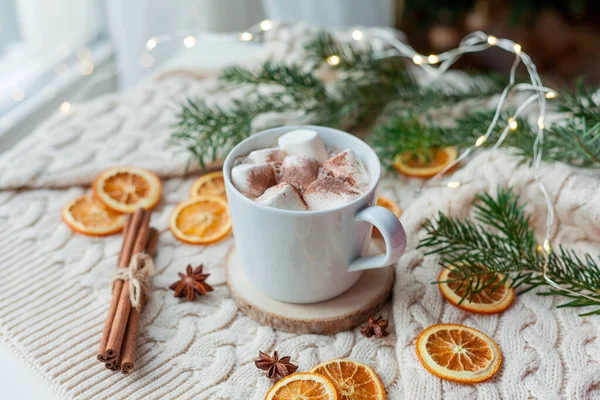 크리스마스 마시멜로와 코코아 — 스톡 사진