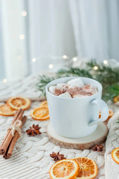 크리스마스 마시멜로와 코코아 — 스톡 사진
