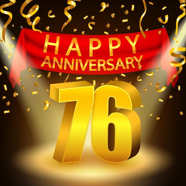 Happy 17th Anniversary celebration with golden confetti and