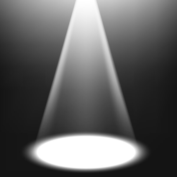 Spotlights shining on transparent background