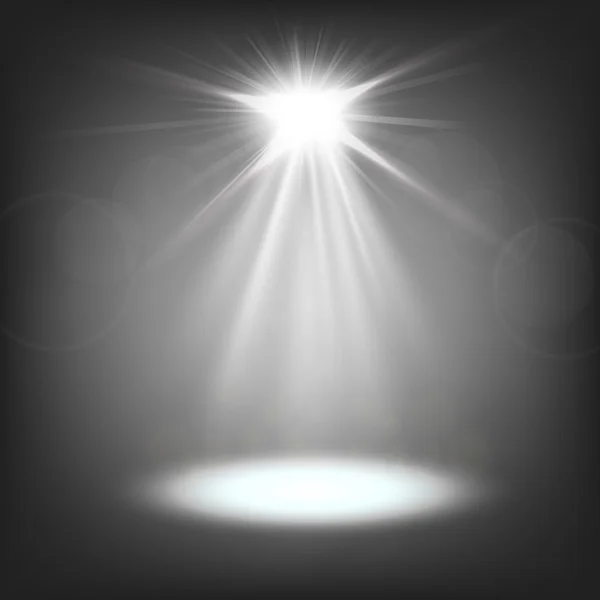 Spotlights shining on transparent background — Stock Vector