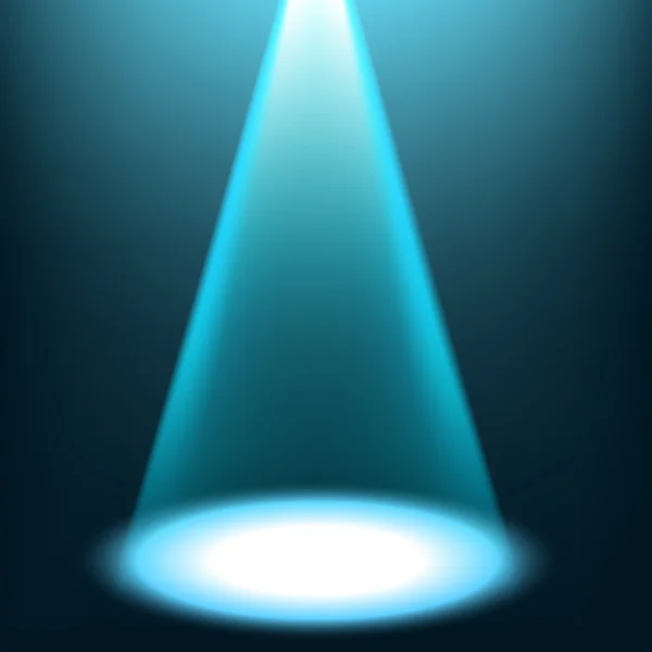 Blå spotlights skiner på transparent bakgrund — Stock vektor