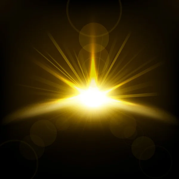 Guld strålar stiger bakgrund — Stock vektor