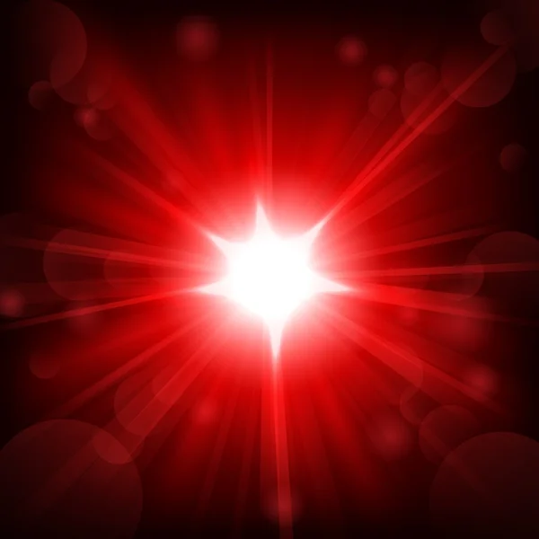 Brilho vermelho com fundo de brilho da lente — Vetor de Stock