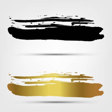 Metin boşluğu olan siyah ve altın boya, Vektör İllüstrasyonu