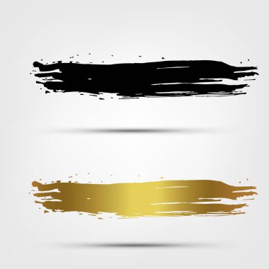 Metin boşluğu olan siyah ve altın boya, Vektör İllüstrasyonu