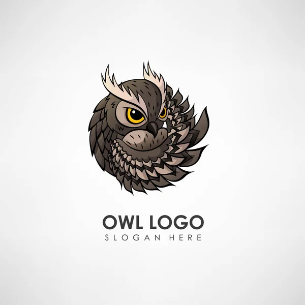 Plantilla Logotipo Concepto Búho Etiqueta Para Empresa Organización Ilustración Vectorial — Archivo Imágenes Vectoriales