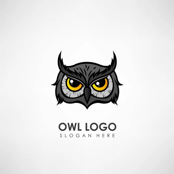 Plantilla Logotipo Concepto Cabeza Búho Etiqueta Para Empresa Organización Ilustración — Archivo Imágenes Vectoriales