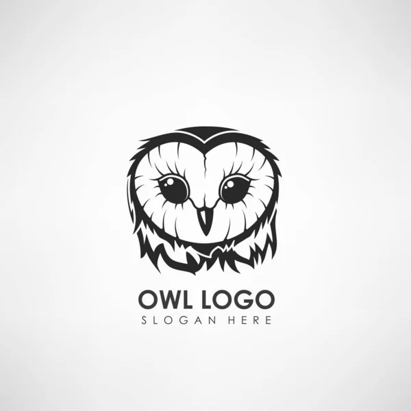 Plantilla Logotipo Concepto Cabeza Búho Etiqueta Para Empresa Organización Ilustración — Vector de stock