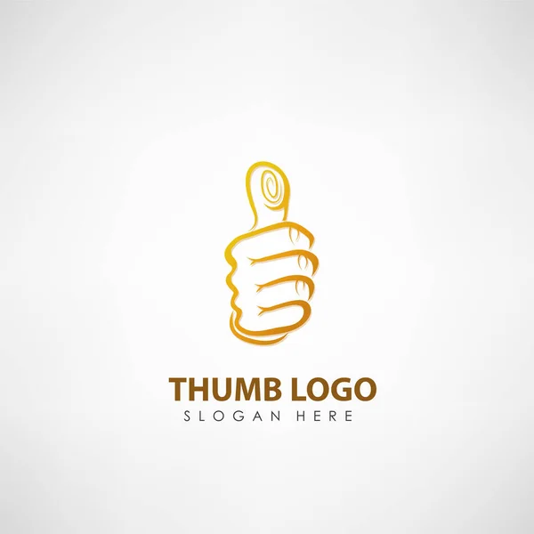 Thumb Concept Logo Template Label Voting Company Organization Vector Illustration — Stock Vector