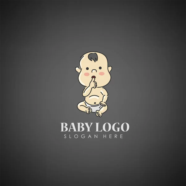 Bebek Konsepti Logo Şablonu Çocuk Bakımı Hastane Şirket Organizasyon Etiketi — Stok Vektör