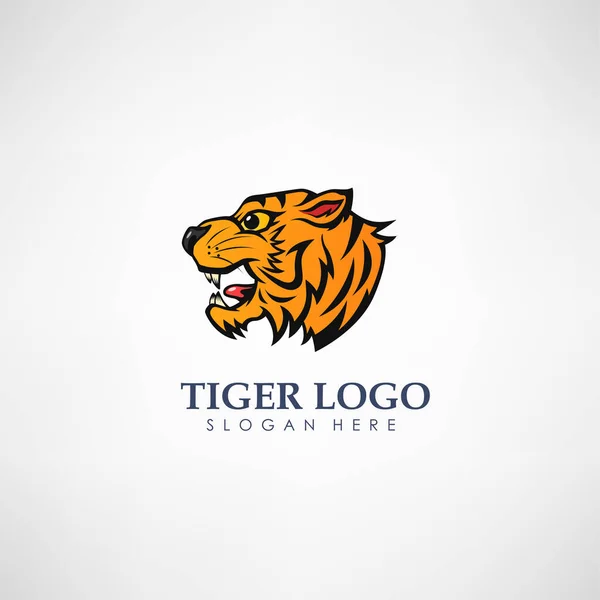 Plantilla Logotipo Concepto Cabeza Tigre Etiqueta Para Caza Empresa Organización — Archivo Imágenes Vectoriales