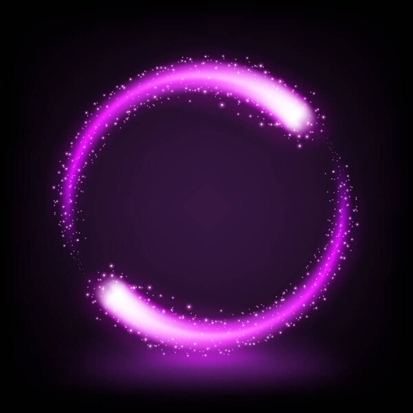 Вращающийся фиолетовый свет блестит искрами, подходит для рекламы продуктов, дизайна продуктов и других. Векторная миграция