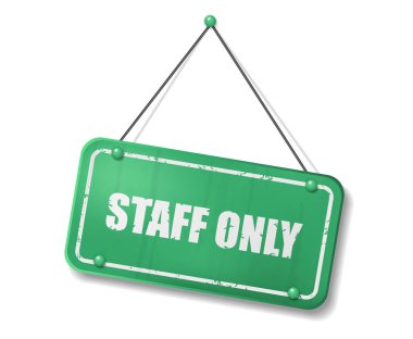 Personel Sadece metin ile eski yeşil işaret