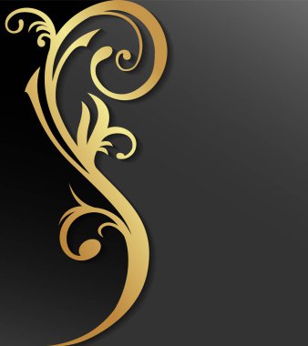 Altın çiçekli çerçeve, kapak kitabı, davetiye ve diğer şeyler için uygun..