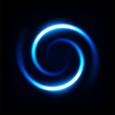 Yuvarlak mavi ışık bükülmüş ürün reklamcılığı, ürün tasarımı ve diğerleri için uygun. Vektör İllüstrasyonu