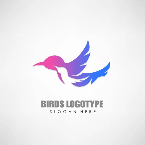 Ιπτάμενα Πουλιά Λογότυπος Κατάλληλος Για Εμπορικό Σήμα Της Εταιρείας Σχεδιασμό — Διανυσματικό Αρχείο