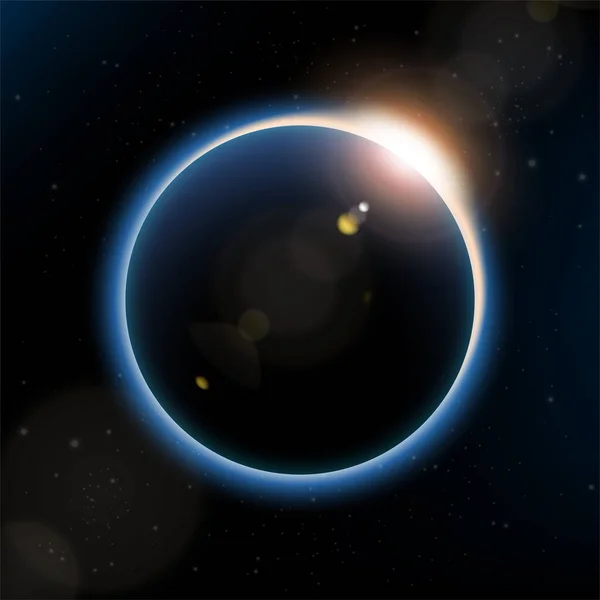 Světlo Hvězd Zpoza Planety Světlicí — Stockový vektor