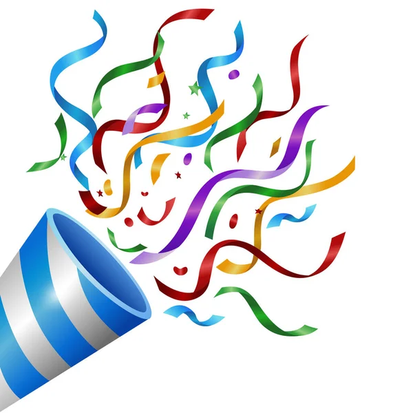 Popper Explosivo Con Confeti Colorido Aislado Adecuado Para Fiesta Cumpleaños — Vector de stock