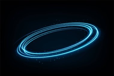 Yuvarlak mavi ışık bükülmüş ürün reklamcılığı, ürün tasarımı ve diğerleri için uygun. Vektör İllüstrasyonu