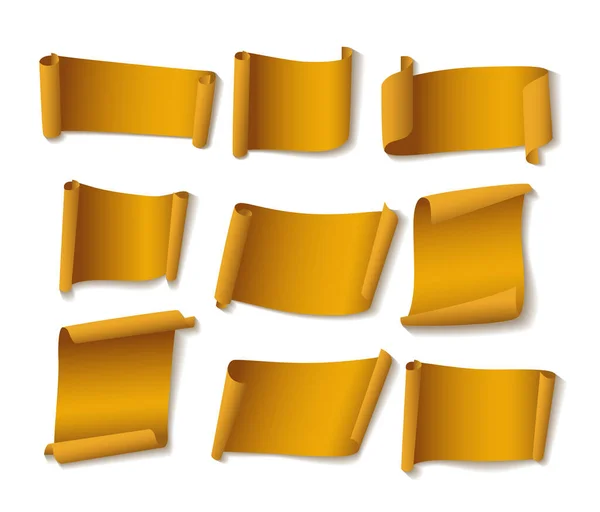 Gelbe Papierbanner Aufgestellt Geeignet Für Den Verkauf Banner Grußkarten Und — Stockvektor