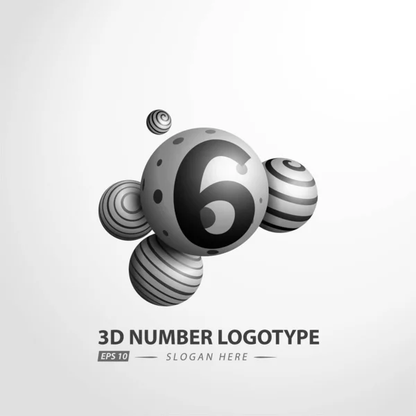 Nummer Dekorativ Boll Logotyp Vektor Illustration — Stock vektor