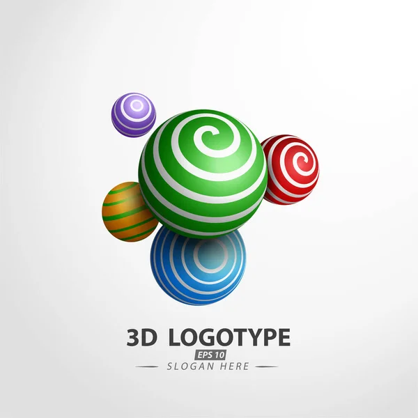 Logotipo Bola Decorativa Multicolor Ilustración Vectorial — Archivo Imágenes Vectoriales