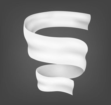 Beyaz tekstil sancakları yukarı doğru dönüyor. Reklam için uygun, ve diğerleri