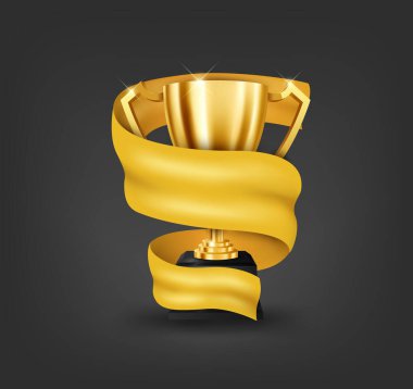 Dönen bir kumaşa sarılmış ödüller. Vektör İllüstrasyonu