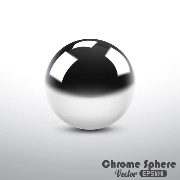 Esfera Metálica Reflectante Cromada — Vector de stock