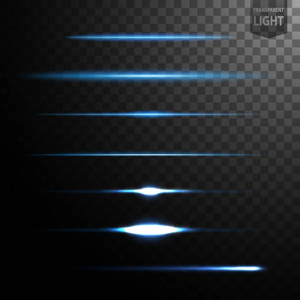 Abstract Blue Light Lines Isolated Transparent Background Easily Transferred Your — Stock Vector