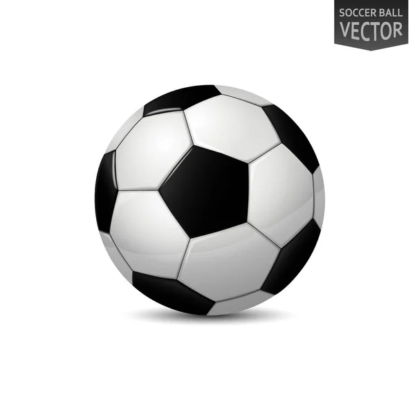 Detaillierte Fußball Isoliert Auf Weißem Hintergrund Vektorillustration — Stockvektor