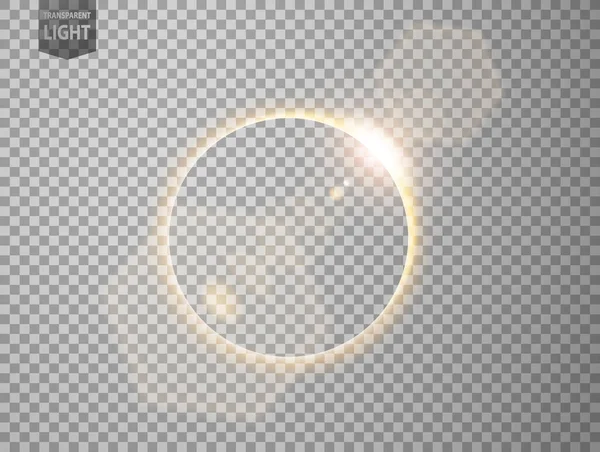 Éclipse Avec Éclat Lentille Isolé Sur Fond Transparent — Image vectorielle