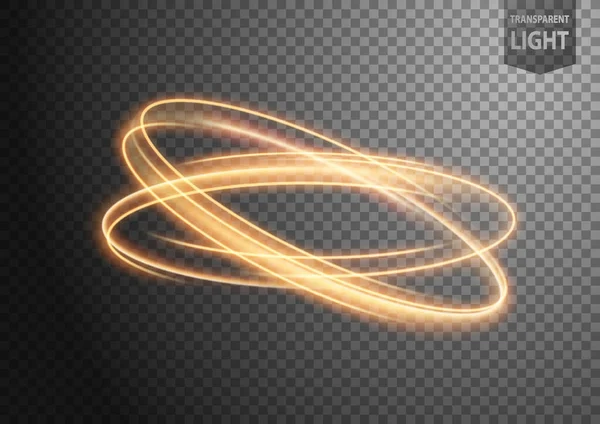 Ligne Lumière Ondulée Abstraite Avec Fond Transparent Isolée Facile Éditer — Image vectorielle