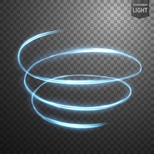Glowing Spiral Transparent Background Abstract Light Speed Motion Effect — Stock Vector