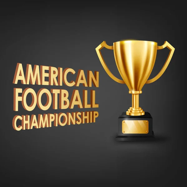 Campionato Football Americano Con Trofeo Oro — Vettoriale Stock