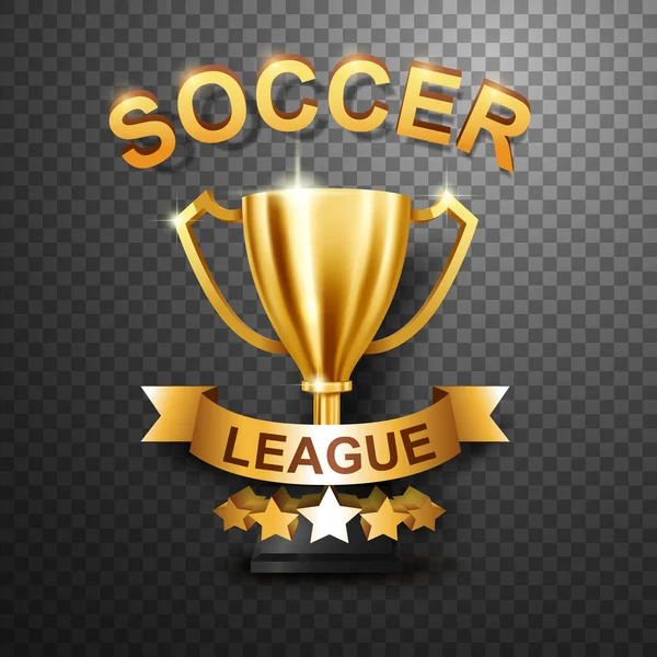 Soccer League Trophy Isoliert Auf Transparentem Hintergrund — Stockvektor