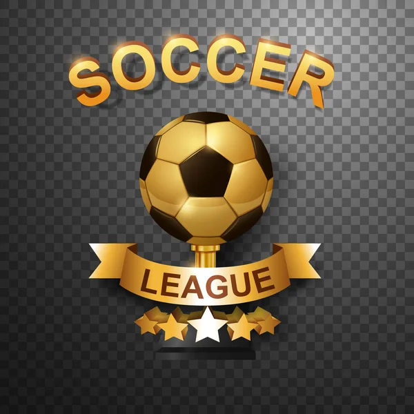 Soccer League Trophy Isoliert Auf Transparentem Hintergrund — Stockvektor