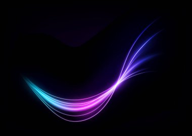 Soyut dalgalı ışık çizgisi, izole ve düzenlenmesi kolay. Vektör İllüstrasyonu