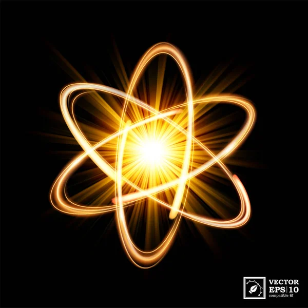 Dinamik Atom Işığı Patlaması, izole ve düzenlenmesi kolay. Vektör İllüstrasyonu