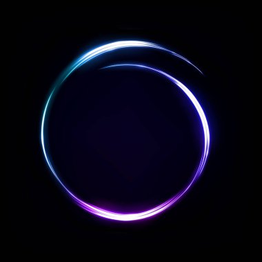 Soyut Çoklu Renkli Işık Çizgisi, Karanlık Arkaplan 'da izole edilmiş. Vektör İllüstrasyonu