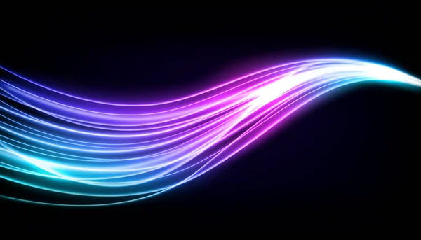 Абстрактна Multicolor Wavy Line Light Ізольована Dark Background Векторний Приклад — стокове фото